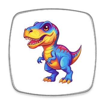 dinosaure coloré kawaii personnage de dessin animé clipart - Magnet carré - blanc - Devant