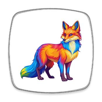 Fuchs Bunte Kawaii Cartoon Figur Clipart - Viereckiger Kühlschrankmagnet - Weiß - Vorne