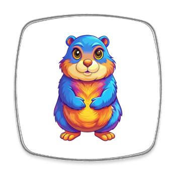 Gopher Colorful Kawaii Cartoon Character Clipart - Square fridge magnet - white - Front