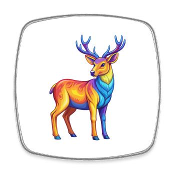 Hirsch Bunte Kawaii Cartoon Charakter Clipart - Viereckiger Kühlschrankmagnet - Weiß - Vorne