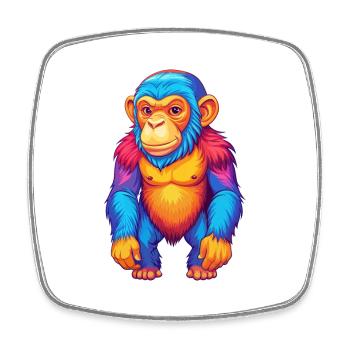 Chimpanzé Personnage De Dessin Animé Kawaii Coloré - Magnet carré - blanc - Devant