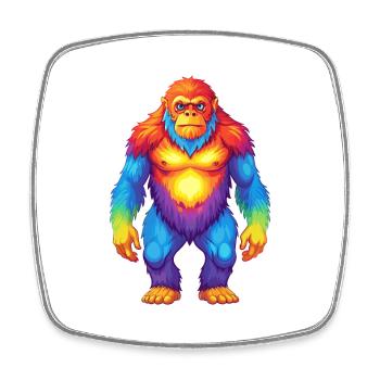 Big Foot Colorful Kawaii Cartoon Character Clipart - Square fridge magnet - white - Front