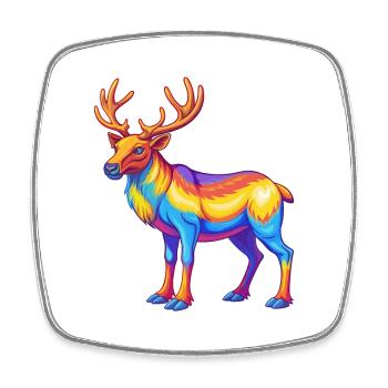 Caribou Colorful Kawaii Cartoon Character Clipart - Square fridge magnet - white - Front