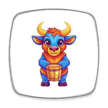 Bongo Bunte Kawaii Cartoon Figur Clipart - Viereckiger Kühlschrankmagnet - Weiß - Vorne