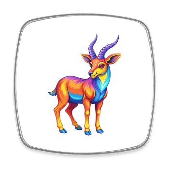 Antilope Bunte Kawaii Cartoon Figur Clipart - Viereckiger Kühlschrankmagnet - Weiß - Vorne
