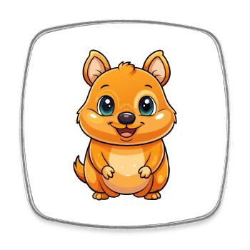 Quokka Mignon Personnage De Dessin Animé Kawaii Clipart - Magnet carré - blanc - Devant