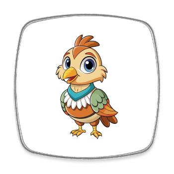 perdrix mignon personnage de dessin animé Kawaii Clipart - Magnet carré - blanc - Devant