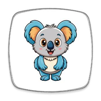 Koala Cute Cartoon Character Kawaii Clipart - Square fridge magnet - white - Front
