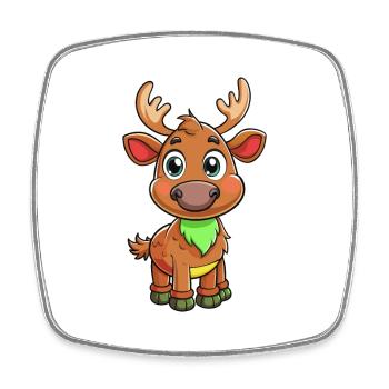 orignal mignon personnage de dessin animé Kawaii Clipart - Magnet carré - blanc - Devant