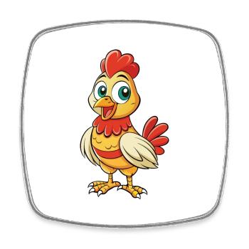 Poule mignon personnage de dessin animé Kawaii Clipart - Magnet carré - blanc - Devant