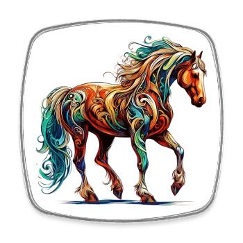 Horse - Square fridge magnet - white - Front