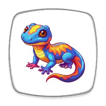 Salamandre Personnage De Dessin Animé Kawaii Coloré - Magnet carré - blanc - Devant