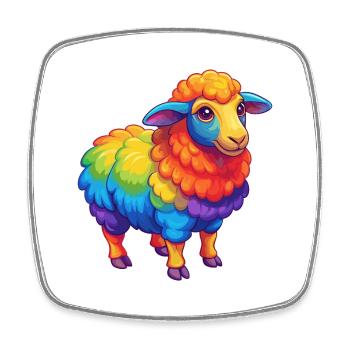Schaf Bunte Kawaii Cartoon Figur Clipart - Viereckiger Kühlschrankmagnet - Weiß - Vorne