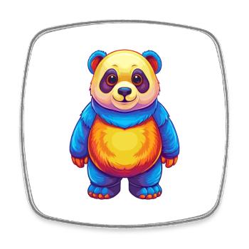 Panda Colorful Kawaii Cartoon Character Clipart - Square fridge magnet - white - Front