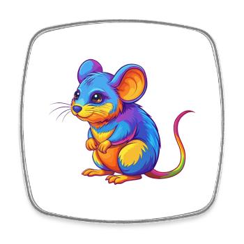 Maus Bunte Kawaii Cartoon Charakter Clipart - Viereckiger Kühlschrankmagnet - Weiß - Vorne