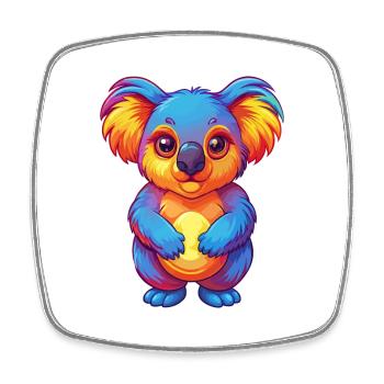 Koala Bunte Kawaii Cartoon Figur Clipart - Viereckiger Kühlschrankmagnet - Weiß - Vorne
