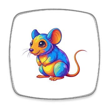 Maus Bunte Kawaii Cartoon Charakter Clipart - Viereckiger Kühlschrankmagnet - Weiß - Vorne