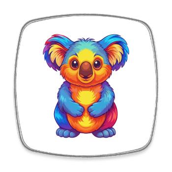 Koala Bunte Kawaii Cartoon Figur Clipart - Viereckiger Kühlschrankmagnet - Weiß - Vorne