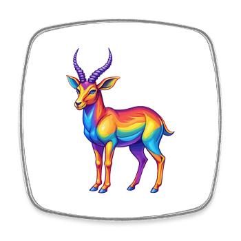 Impala Bunte Kawaii Cartoon Figur Clipart - Viereckiger Kühlschrankmagnet - Weiß - Vorne