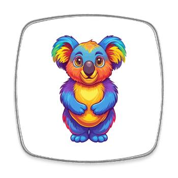 Koala Bunte Kawaii Cartoon Figur Clipart - Viereckiger Kühlschrankmagnet - Weiß - Vorne