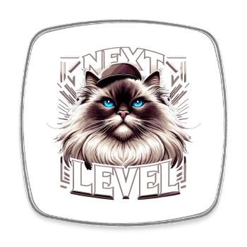 Heilige Birma Katze Birmakatze Gangsta Geschenk - Viereckiger Kühlschrankmagnet - Weiß - Vorne