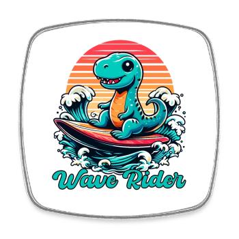 Mignon T-Rex Surfer Surfer Cadeau de surf - Magnet carré - blanc - Devant