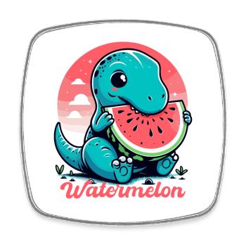 Mignon T-Rex Watermelon Cadeau d’été - Magnet carré - blanc - Devant
