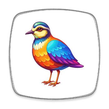 Regenpfeifer Bunte Kawaii Cartoon Figur Vogel - Viereckiger Kühlschrankmagnet - Weiß - Vorne