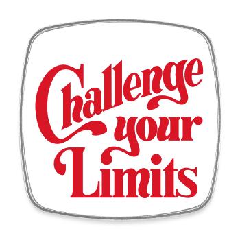 Challenge your Limits - Designed by KissingLetters - Viereckiger Kühlschrankmagnet - Weiß - Vorne