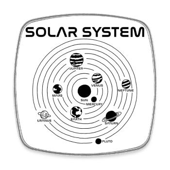 Karte des Sonnensystems (schwarz) - Viereckiger Kühlschrankmagnet - Weiß - Vorne