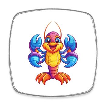 Lobster Colorful Kawaii Cartoon Sea Animal - Square fridge magnet - white - Front