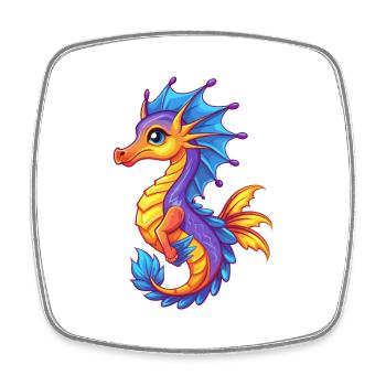 Leafy Sea Dragon Colorful Kawaii Cartoon Clipart - Square fridge magnet - white - Front