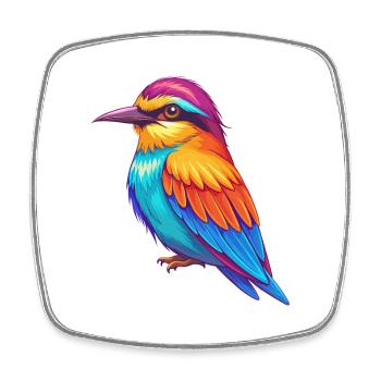 Bienenfresser Bunte Kawaii Cartoon Figur Vogel - Viereckiger Kühlschrankmagnet - Weiß - Vorne