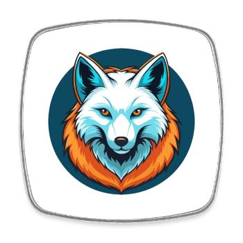 Polarfuchs Niedliches Kawaii Cartoon Tier Haustier Logo - Viereckiger Kühlschrankmagnet - Weiß - Vorne