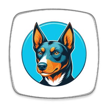 Australian Kelpie Dog Cute Kawaii Cartoon Pet Logo - Square fridge magnet - white - Front