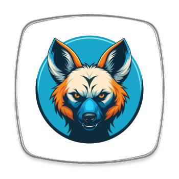 Erdwolf Niedliches Kawaii Cartoon Tier Haustier Logo - Viereckiger Kühlschrankmagnet - Weiß - Vorne