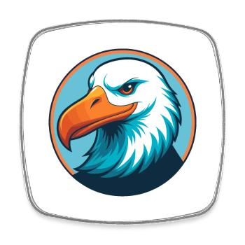 Albatross Cute Kawaii Cartoon Animal Pet Logo - Square fridge magnet - white - Front
