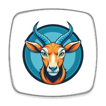 Antilope Niedliches Kawaii Cartoon Tier Haustier Logo - Viereckiger Kühlschrankmagnet - Weiß - Vorne