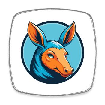 Aardvark mignon kawaii dessin animé animal de compagnie logo - Magnet carré - blanc - Devant