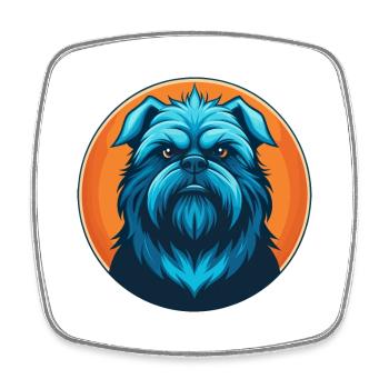 Affenpinscher Dog Cute Kawaii Cartoon Animal Logo - Square fridge magnet - white - Front