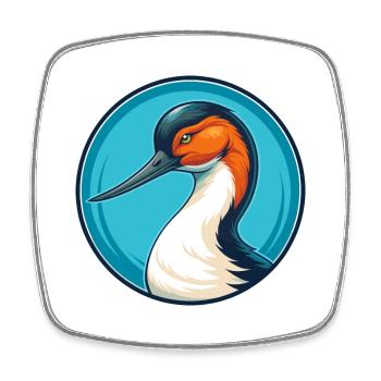 Avocet Niedliche Kawaii Cartoon Clipart Tier Haustier Logo - Viereckiger Kühlschrankmagnet - Weiß - Vorne