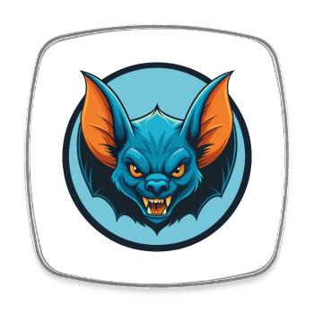 chauve-souris mignon kawaii dessin animé clipart animal de compagnie logo - Magnet carré - blanc - Devant
