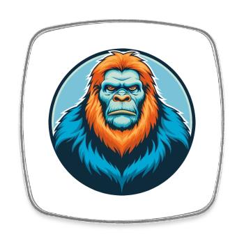 BigFoot mignon drôle Kawaii dessin animé Animal Animal Pet Logo - Magnet carré - blanc - Devant