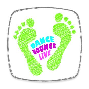 Dance Bounce Live pieds nus vert néon - Magnet carré - blanc - Devant