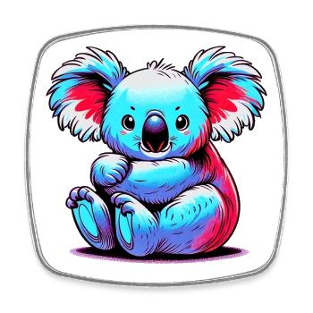 Koala - Square fridge magnet - white - Front