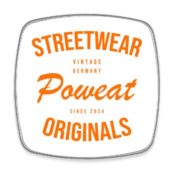Vintage Poweat Streetwear - Magnet carré - blanc - Devant