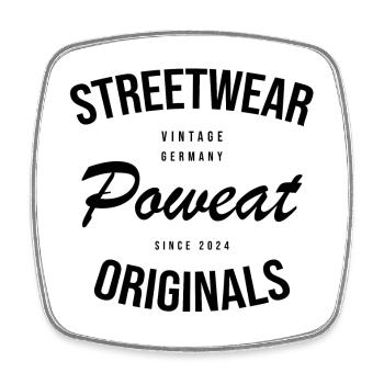 Vintage Poweat Streetwear - Magnet carré - blanc - Devant