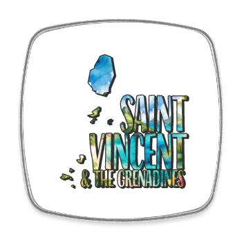 Watercolor Map Saint Vincent & the Grenadines - Square fridge magnet - white - Front