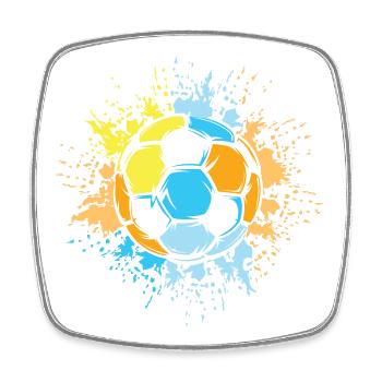 Soccer Sun Colors Color Explosion Ball Team - Square fridge magnet - white - Front