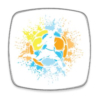 Soccer Color Explosion Player Sun Bright Colors - Square fridge magnet - white - Front